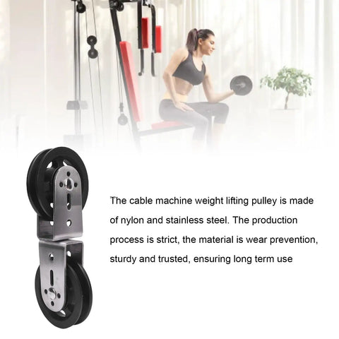 Rotatable Dual Pulleys For Cable Machines with nylon and stainless steel material, focus on pulley design for home gym use