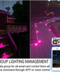 Low Voltage LED Deck Lights 30 Pack RGBW Smart WiFi Recessed Step Lights For Under Deck And Walkway, IP67, voice control