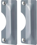 Heavy Duty Door Latch Guard Plates Two Pack Security Strike Plates solid carbon steel gray 3 x 7 inch front door reinforcement.