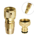 Garden Hose Repair Kit With Solid Brass Quick Connect Fittings 3/4 Inch GHT Female Faucet Adapter Flexible Hose Connectors