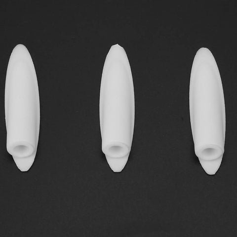 Pocket Hole Plugs 100PCS 0.5MM Premium Pro Grade Plastic Conceal Screws In Woodworking White, showing three plugs on black background