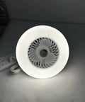 XEGZLH Ceiling Fan Light E27 Lamp Head Fan with Remote Control 2700-6000k Adjustable for Study Bedroom Bathroom, white circular design, visible blades inside.