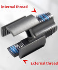 Premium Integrated Internal And External Pipe Threading Toolkit showcasing internal and external threads for 1/2 Inch 3/4 Inch 1 Inch pipes.