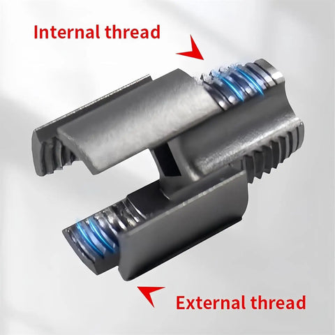 Premium Integrated Internal And External Pipe Threading Toolkit showcasing internal and external threads for 1/2 Inch 3/4 Inch 1 Inch pipes.