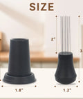 Espresso Distribution Tool With 0.4mm 10 Needle Stirrer for even extraction shown with 3.65-inch height and 1.2-inch diameter
