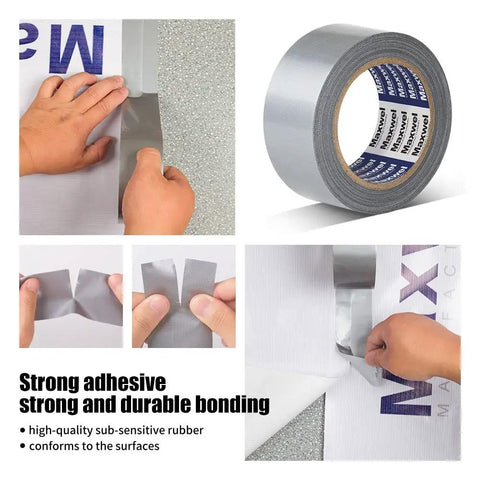 Heavy Duty Waterproof Duct Tape 1.88 Inch By 35 Yards Silver Roll With Strong Adhesive For Home Repairs, Carpet Binding, Bundling