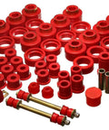 Top Shelf Heavy Duty Master Bushing Set Built Tough As Nails To Crush Potholes And Keep Your Ride Smooth Without Breaking The Bank On Overpriced Mechanic Labor, red rubber bushings and steel components.