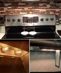 G9 Halogen Bulb 120V 25W T4 Type 2 Pin Base, dimmable warm white installed in kitchen range hood and microwave oven