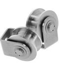 Stainless Steel Pulley Wheel Built Tough Heavy Duty Wire Rope Pulley For Sliding Doors And Rigging, front view.