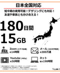 Japan eSIM 180 Day Data Only Plan With 15GB High Speed 4G LTE Plus Unlimited Data At Reduced Speed No Roaming Required