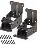 Kickass Pair Of Steel Folding Brackets With Dead Nuts Self Locking Design For Tables Workbenches And Sleeping Platforms. Rugged steel brackets with screws.