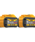 FLEXVOLT 20V/60V MAX Battery Pack 9.0 Ah Two-Pack for Power Tools, 180Wh Each, yellow and black design, high capacity