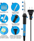 Diagram showing 60W 110V Soldering Iron Kit With Adjustable Temperature Quick Heat Soldering Gun For Electronics Repair components.