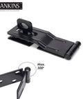 Four And A Half Inch Swivel Staple Safety Hasps With Twist Knob Gate Door Hasp Latches For Fence And Cabinet Black 2 Pack Durable Zinc