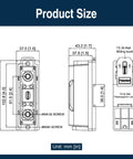 Technical drawing of ANL Fuse Block With 35mm DIN Rail Mount showing dimensions and screw placements.