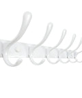 Six Hook Wall Mounted Coat Rack In White Stainless Steel Finish For Coats Hats Bags A Hard Working Yet Slick Entryway Organizer