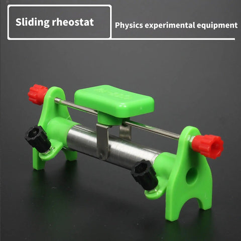 Knockout Adjustable Sliding Rheostat 2 Amp 20 Ohm Variable Resistor green plastic design for physics labs experiments.