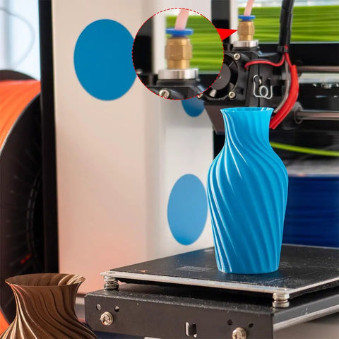 Push To Connect Pneumatic Brass Fittings For 4mm OD Tubing And 1.75mm Filament M5 Thread No Tool Needed on 3D printer with vase