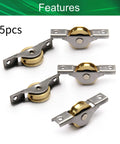 Set Of 5 Copper Electroplating Sliding Wheels 26mm Diameter Door And Window Pulleys With Stainless Steel Shells 65x13.5mm