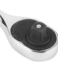 Close-up of Top Shelf Adjustable Ratchet Wrench Half Size Drive showing ratchet head for tough auto jobs and solid grip.