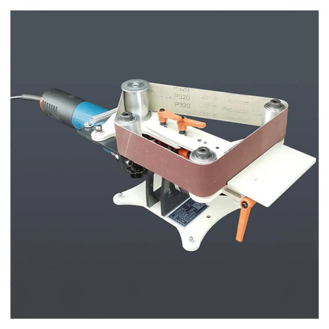 Heavy Duty Belt Sander Frame 730 X 50 Mm Adapter For Angle Grinder Retrofit Desktop Grinding Tool view featuring adjustable sun wheel and metal body.