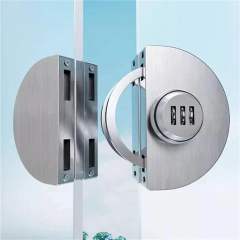 Boss Level Security Password Glass Door Lock For Home Offices And Cabinets Featuring Zero Sweat No Drill Install Crafted From Heavy Duty Stainless Steel.
