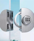Heavy Duty Stainless Steel Glass Door Lock For Office And Home No Drill Sliding Latch Hardware With Secure Bolt Keyless Entry System.
