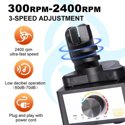Vortex Mixer For DIY Projects And Lab Use Hands Free Paint Shaker 300 To 2400 RPM Three Speed Stages fits 10 to 100 milliliters
