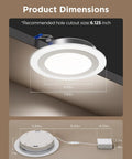 Product dimensions for Game Changing Smart Recessed Lights 6 Inch Led Downlights 1100 Lumens 4 Pack With Rgbic Ambient Backlight.