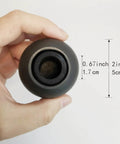 Hand holding 17mm Anti Sink Rubber Ball Feet for Camping and Folding Chairs, showing dimensions for easy install