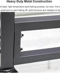 Close-up of Heavy Duty Fabric Roll Storage Rack With Adjustable Textile Display Shelves And Slick Rolling Platform, showcasing sturdy metal construction.