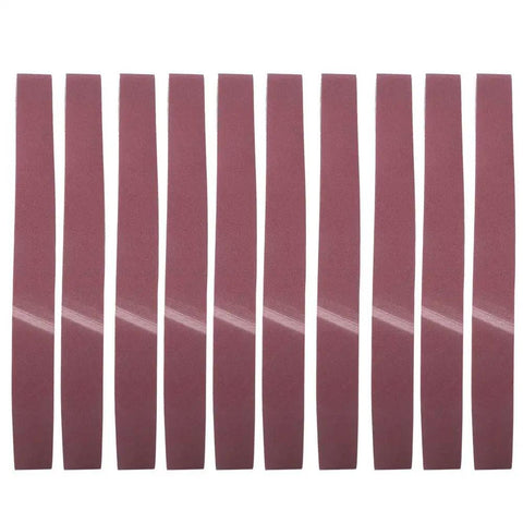 Beast Mode Heavy Duty Ten Pack Abrasive Sanding Belts For Circular Grinding And Quick Smoothing Aluminum Oxide 1220X50Mm Grit 120 in a row.
