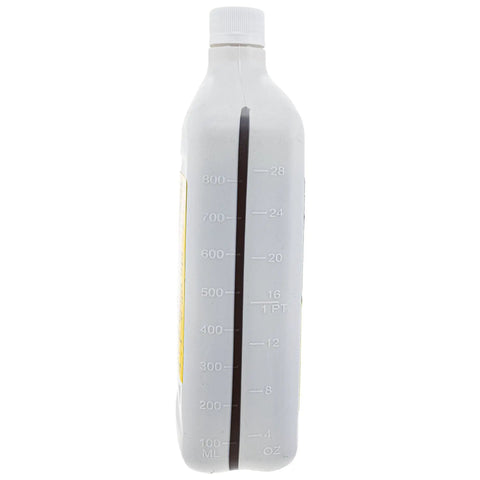 Side view of Hy-Gard Transmission And Hydraulic Oil 32 Oz TY22035 OEM Grade Fluid bottle, showing measurement markings.