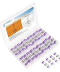 Zckyhnqop Purple Heat Shrink Solder Seal Splice Terminals Kit With Butt Connectors And AWG 14 To 12 Wire Sleeves For Tough Electrical Repairs Made Right Here In America, clear case