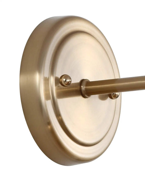 Close-up of the base of Brass Gold 7.8 Inch 1 Light Industrial Farmhouse Vanity Wall Sconce With Metal Shade LED Bulb Included For Bathroom Mirror Kitchen Entryway Dope Modern Rustic Lighting Perfect Accent For Hallway And Powder Room