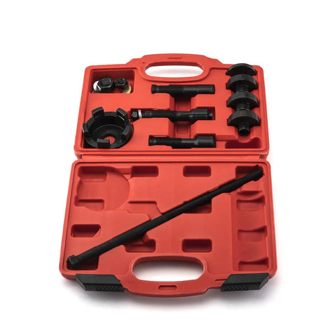 Wheel Bearing Puller Tool Kit For Motorcycles 0.75 Inch 1.0 Inch And 25mm Bearings ABS Or Non ABS Fits 2000 Through 2025 Models Easy Install And Removal With Durable Alloy Construction in red carrying case.