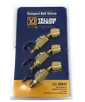 Ball Valve Adapter 1/4 In MxF 45 Degree Angled Connector Pack Of 3 For Plumbing And Lawn Care Equipment Durable Yellow Replacement Part With Easy Fit In Tight Spaces, yellow brass pack