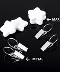 Starfish Tablecloth Weights Set With Metal Clips, 8 marble starfish weights and durable metal clips for outdoor picnics and family dinners