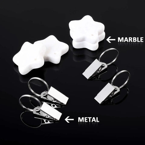Starfish Tablecloth Weights Set With Metal Clips, 8 marble starfish weights and durable metal clips for outdoor picnics and family dinners