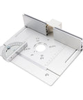 Premium Aluminum Alloy Router Insert Plate For Milling Machine Worktable with adjustable angles and precision markings.