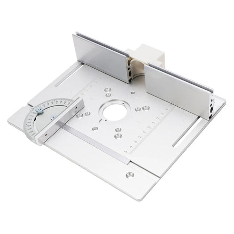 Premium Aluminum Alloy Router Insert Plate For Milling Machine Worktable with adjustable angles and precision markings.