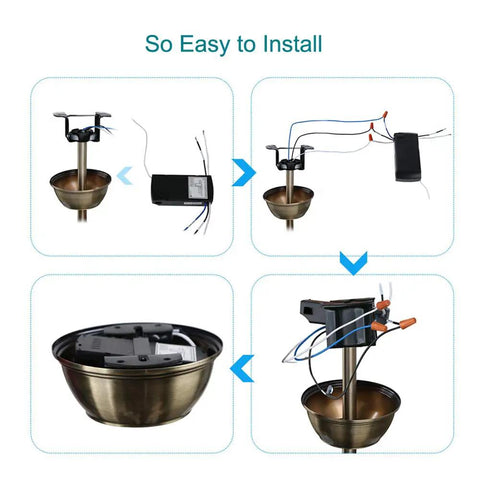 Universal Ceiling Fan Remote Kit 3 In 1 With Light Dimming Timing And Speed Control For Hunter Harbor Breeze Westinghouse Honeywell And Other Fans Easy Install Plug And Play installation guide.