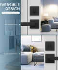 Entry Lever Door Handle With Deadbolt Lock Set For Front Door Or Office Reversible Left Or Right Matte Black Finish
