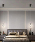 Nordic Minimalist Pendant Light With Glass Ball Shade And Metal Base Adjustable Hanging Lamp For Bedroom In Black