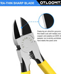 Ultra Sharp Compact Wire Cutters with ultra-thin sharp blade and yellow handle for crafts flowers plastics home appliances