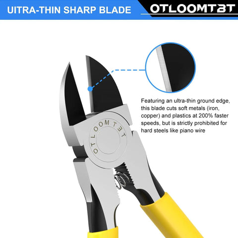 Ultra Sharp Compact Wire Cutters with ultra-thin sharp blade and yellow handle for crafts flowers plastics home appliances