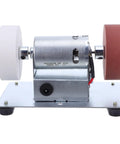 Badass Household Bench Grinder And Electric Sharpening Tool For Metal Tools Shears And Kitchen Knives Easy Rust Removal With Mirror Polish Finish Backyard Workshop Essential, featuring white and red wheels on a metal base.