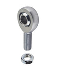 Heavy Duty 4130 Chromoly Rod End With Matched Jam Nut, 3/8-Inch Bore 3/8-24 Male Right Hand External Thread close-up showing joint and nut.