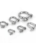 Versatile 2 Pack M12M14 304 Stainless Steel D Type Shackle Rustproof D Shackle And U Type Bow Shackle Heavy Duty