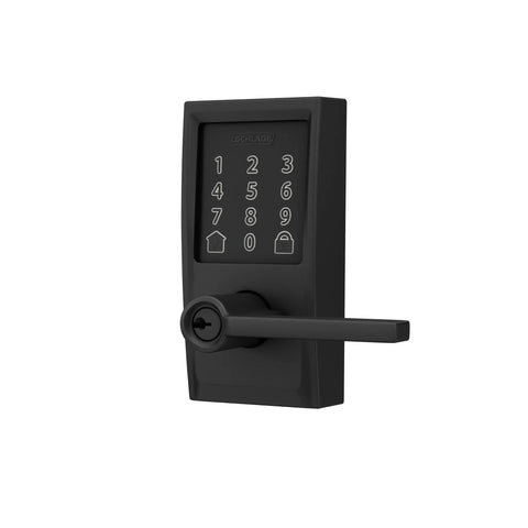 Smart Lock With Lever Handle And Touchscreen Keypad WiFi Connected For Keyless Entry App Control Works With Alexa And Google Home Airbnb Ready Matte Black Finish Seamless Setup And Remote Access From Anywhere
